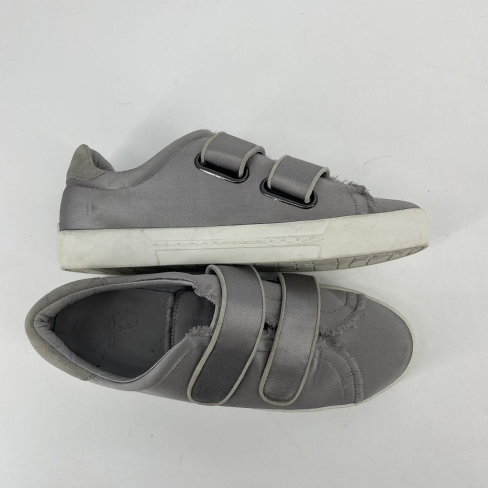 Joie Diata Satin silver platform Velcro sneakers 37.5 - Picture 15 of 16